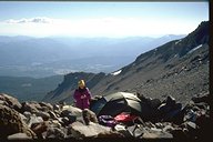 Aufstieg auf den Mt. Shasta : Zeltlager in 3000m H&ouml;he am Helen Lake
