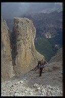 Aufstieg zur Pisciadu-Hütte über die Steiganlagen im Val Setus