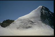 Piz Morteratsch mit Aufstiegsroute vom Vadrettin da Tschierva