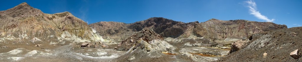 White Island (Whakaari) ca. 48km vor der Küste von Whakatane: Neuseelands aktivster Vulkan, Januar 2008