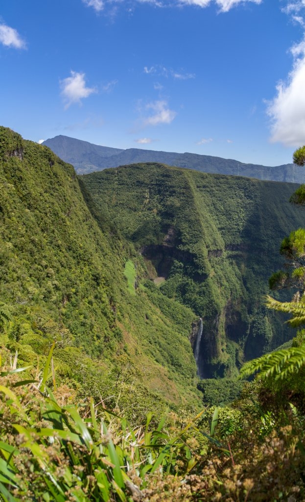 Wasserfall von Trou de Fer im Foret de Bebour im regenreichen Norden von La Reunion, Oktober 2013.