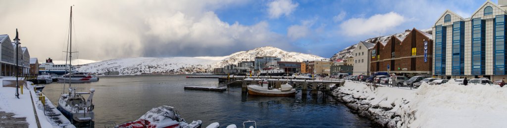 Im Hafen von Hammerfest, Norwegen, Februar 2015.