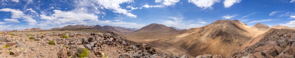 Paßüberschreitung am Cerro Prieto (5060m) und Cerro Rojo (5330m) hinüber zum Monumento Natural Salar de Surire, Chile, November 2016.