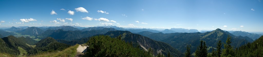 Panorama vom Hochfelln (1671m), Chiemgauer Alpen, August 2008