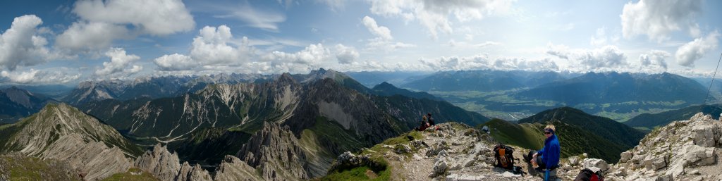 Panorama von der Reither Spitze (2374m), Karwendel, August 2008