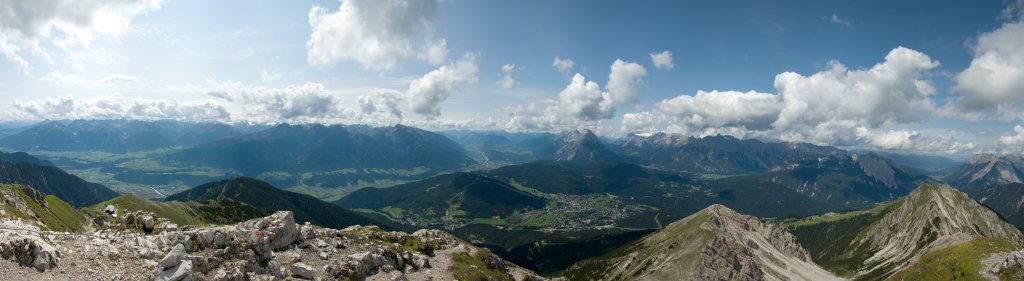 Panorama von der Reither Spitze (2374m), Karwendel, August 2008