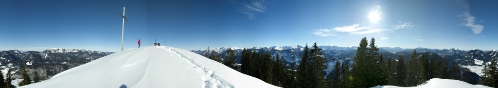 Panorama vom Gipfel des Staffel (1532m), Jachenau, Bayrische Voralpen