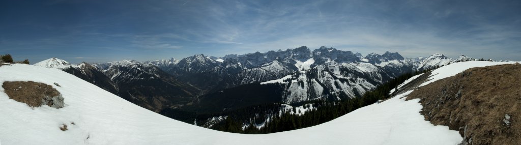 Panorama vom Gipfel des Vorderskopfes (1858m), Karwendel