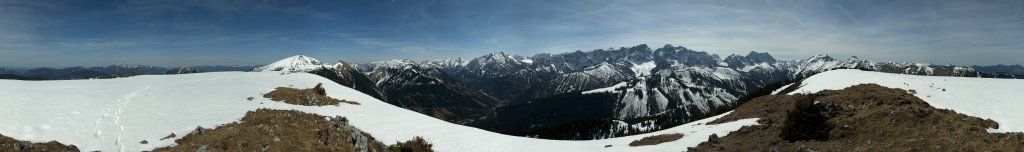 Panorama vom Gipfel des Vorderskopfes (1858m), Karwendel