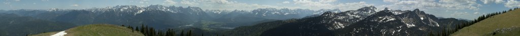 360-Grad-Panorama vom Vorgipfel des Simetsbergs, Bayrische Voralpen