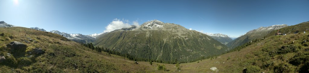 Anreise über das Timmelsjoch - Panorama am Mautportal auf Österreichischer Seite, Oetztaler Alpen