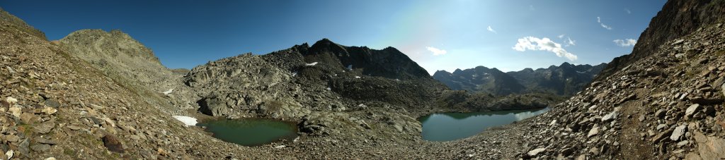 Tablander Lacken unterhalb von Halsljoch (2808m), Tschigat (2998m), Stacklwand (2834m) und Lazinser Roetelspitz (3037m), Texelgruppe, Südtirol