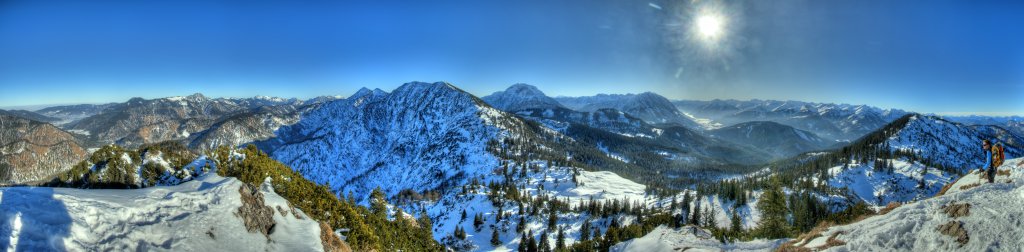 Obiges Panorama als HDRI-Panorama. Mangfallgebirge, Januar 2010.