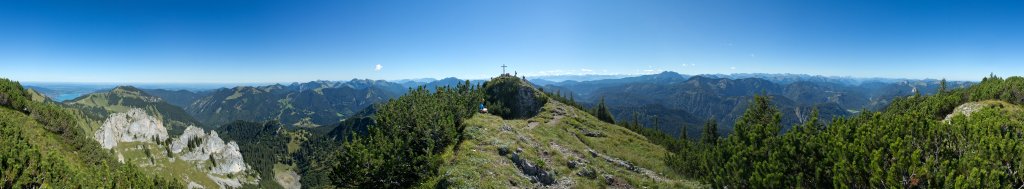 360-Grad-Panorama am Gipfel des Risserkogel (1826m), Mangfallgebirge, Bayrische Voralpen, September 2011