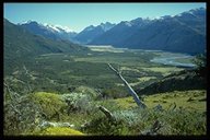 Weiter Blick �ber das Tal des Rio de las Vueltas, der durch El Chalten fließt