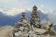 Unser Elchi vor der Kulisse von Weisshorn, Zinalrothorn und Obergabelhorn