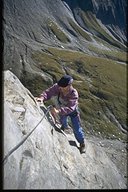 J&ouml;rg im Klettersteig der Roten Saile an der Sajat H&uuml;tte