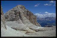 Cima Pisciadu (2985m) mit Normalanstieg von Süden