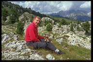 Boulderfelsen in der Steinernen Stadt am Sella-Joch