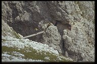 Ausstieg aus dem Pisciadu-Klettersteig über die berühmte Brücke