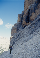 Joerg auf dem Band nach dem Tunnel; von hier an gings richtig aufwaerts